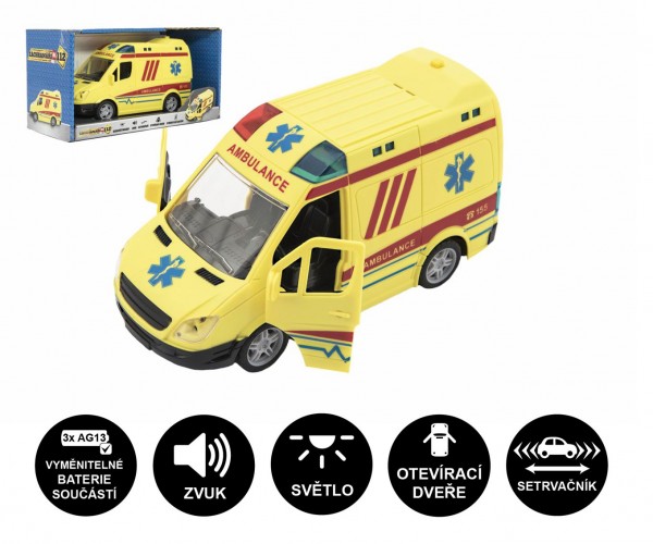 Auto ambulance plast 20cm na setrvank na baterie se zvukem se svtlem - Kliknutm zobrazte detail obrzku.