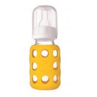 Lifefactory kojenecká láhev 120ml yellow se savičkou