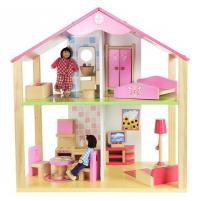 Dřevěný domeček pro panenky s příslušenstvím