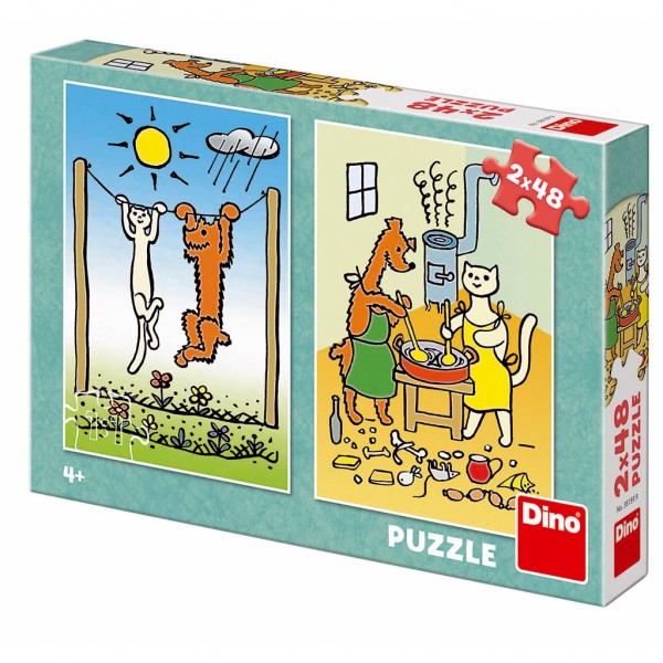 Puzzle Pejsek a koika 2x48 dlk - Kliknutm zobrazte detail obrzku.